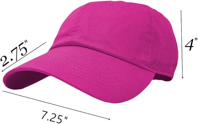 Glory Max 100% Cotton Baseball Cap Classic Plain Low Profile Golf Dad Hat Buckle Adjustable