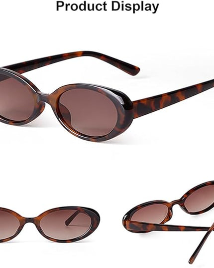 90s Sunglasses for Women Men Retro Small Oval Sunglasses