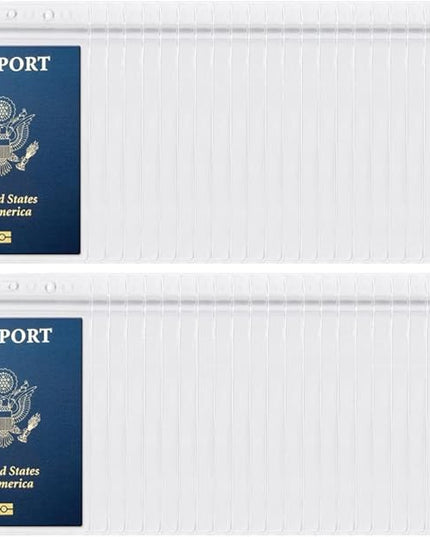50Pack Transparent Passport Holder 4x6 Inch Extra Large ID Badge Holders PVC Card Holder Fill for Passports by CypesCrafts
