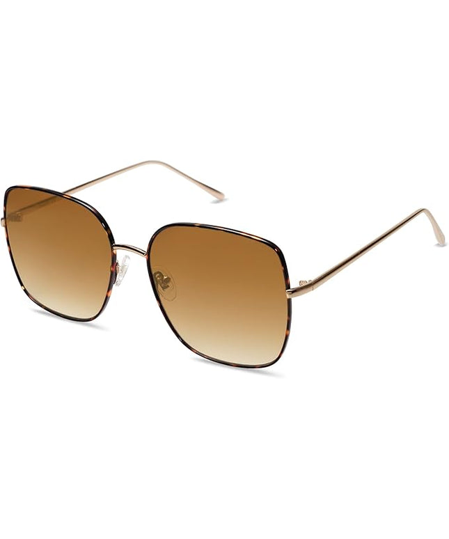 SOJOS Trendy Oversized Square Metal Frame Sunglasses for Women Men Retro Big Flat Lens UV Protection Sunglasses SJ1146