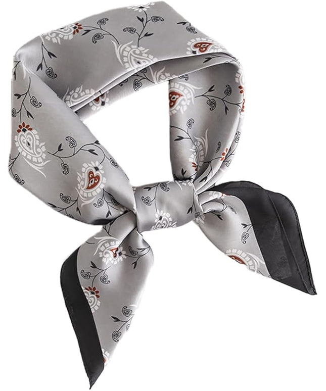 MINIDORA Satin Scarves for Women 27.5 × 27.5 inches Medium Square Elegant Silk Feeling Head Scarf