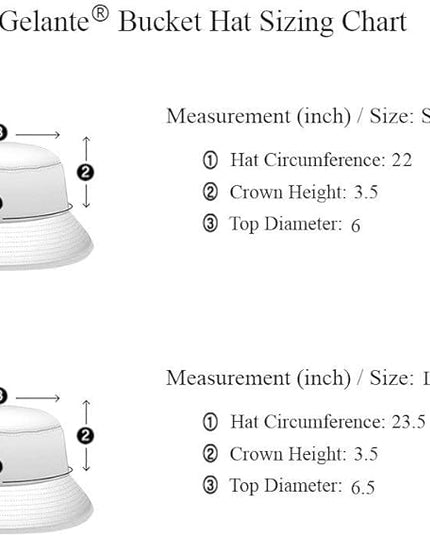 Gelante Solid Color 100% Cotton Bucket Hat for Women and Men Packable Travel Summer Beach Hat