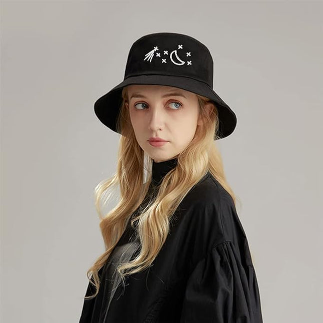 XYIYI Fashion Embroidery Bucket Hat Cotton Beach Fisherman Hats for Women Girls