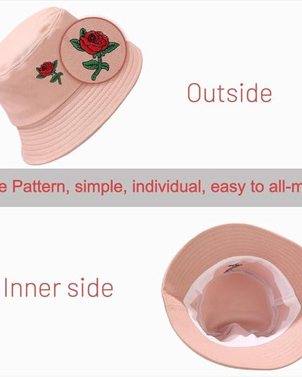 Cotton Bucket Hat for Women Men Summer Travel Sun Beach Bucket Cap, Unisex Outdoor Fisherman Hat