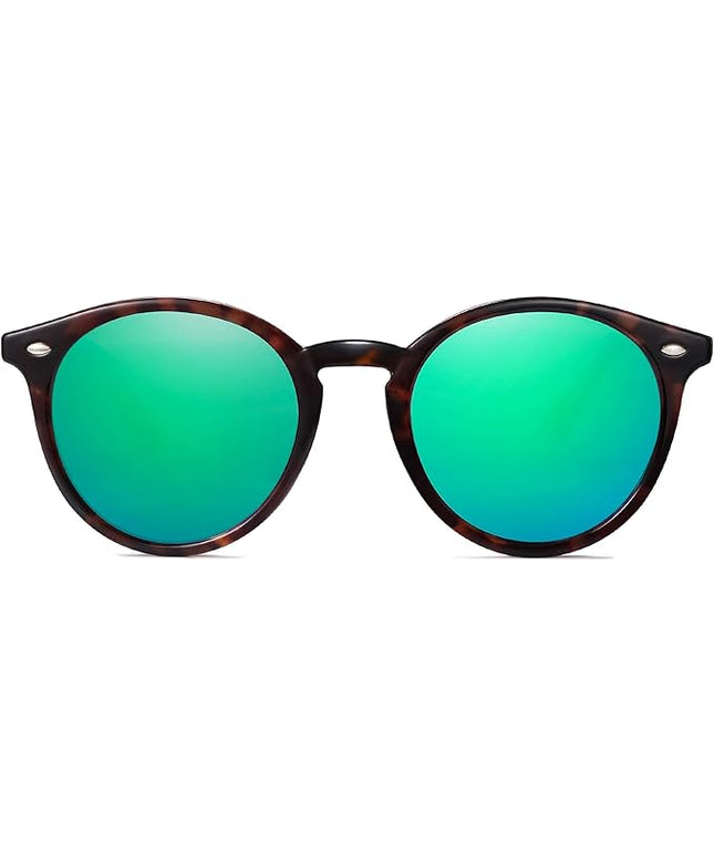 SOJOS Retro Round Polarized Sunglasses for Women Men Classic Vintage Sunnies SJ2069