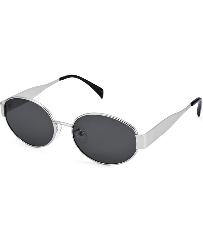 Retro Oval Sunglasses for Women Men - Trendy Gold Sun Glasses - Fashion Metal Frame Shades