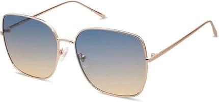 SOJOS Trendy Oversized Square Metal Frame Sunglasses for Women Men Retro Big Flat Lens UV Protection Sunglasses SJ1146