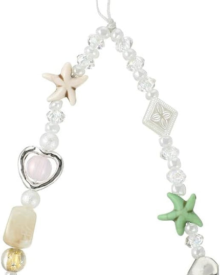 Cute Phone Charms Lanyard Beaded Camera Wrist Strap Pearl Bracelet Keychain Decoration Beaded Chain String for Cell Phone Case Wallet Bag Keychain Women Aesthetic Handmade Accessories
