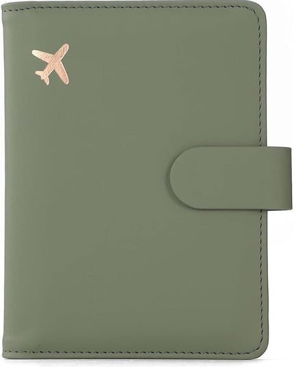 Melsbrinna Premium Leather Passport Holder Covers Case, Waterproof Rfid Blocking Travel Wallet Passport Holder with Pen Holder, Cute Passport Book for Women/Men