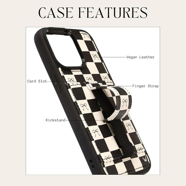 Walli Cases for iPhone 17 Pro Case Aesthetic Wallet Phone Case Card Holder, Securely Holds up to 2 Cards - Cute, Trendy Phone Cover for Women, fits iPhone 17 Pro, with Kickstand & Finger Strap