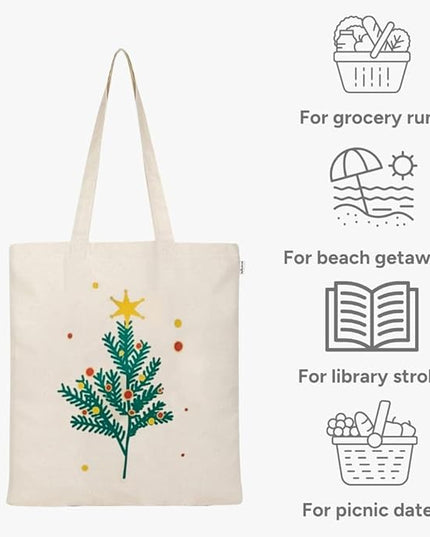 Eco Right Tote Bag for Women, Reusable Grocery Bag, Canvas Tote Bag for Shopping, Cotton Bag for Daily Use, Gifts for Women