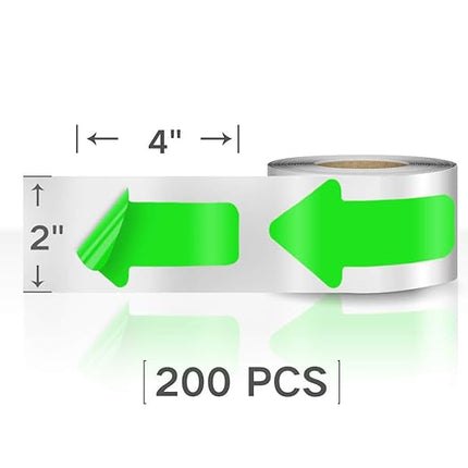 Arrow Floor Sticker Tape 2"×4" Arrow Floor Marking Sticker Sign 200 PCS Arrow Decal Tape Green