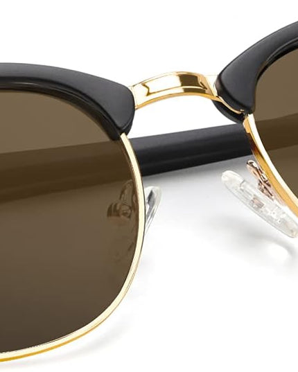 KALIYADI Polarized Sunglasses for Men and Women Semi-Rimless Frame Driving Sun glasses UV Blocking