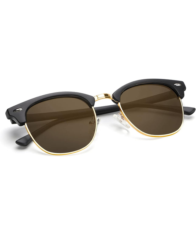 KALIYADI Polarized Sunglasses for Men and Women Semi-Rimless Frame Driving Sun glasses UV Blocking