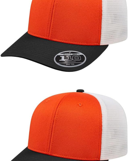 Cap America i8502 Flexfit 110 Premium Mid Profile 6-Panel Mesh Back Trucker Cap Hat w/UV Guard & Adjustable Snapback
