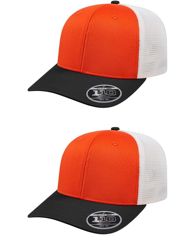 Cap America i8502 Flexfit 110 Premium Mid Profile 6-Panel Mesh Back Trucker Cap Hat w/UV Guard & Adjustable Snapback