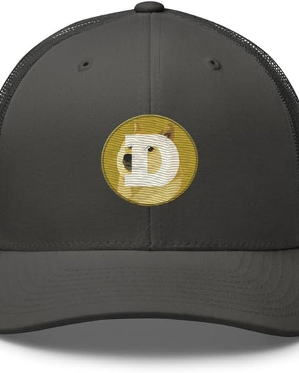 Dogecoin Crypto Embroidered Logo Trucker Cap