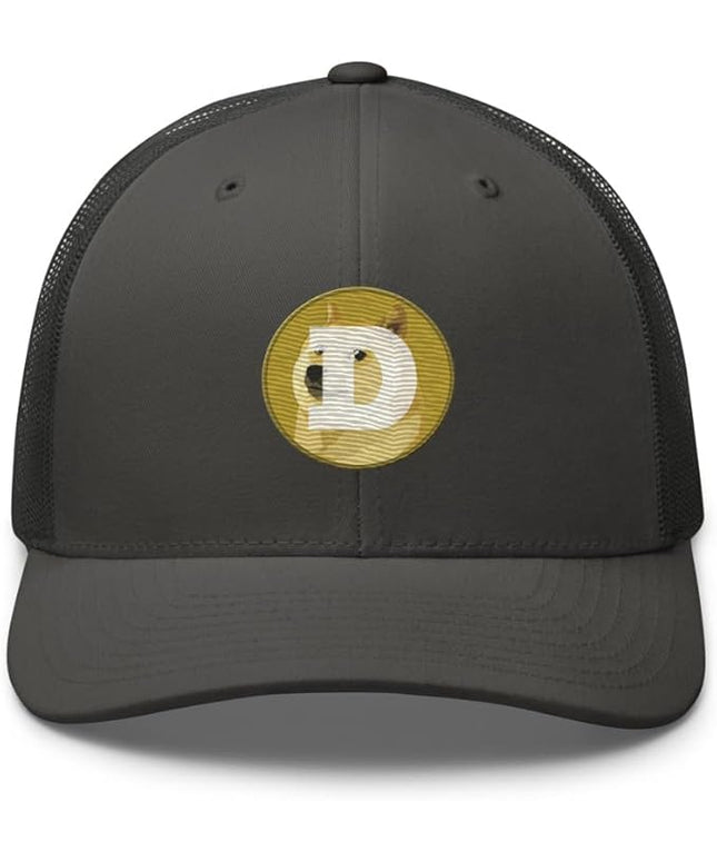 Dogecoin Crypto Embroidered Logo Trucker Cap