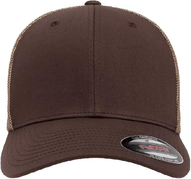 Flexfit 6511 Fitted Mid-Profile Stretchable Mesh Panels Trucker Cap | Bulk Pack Available