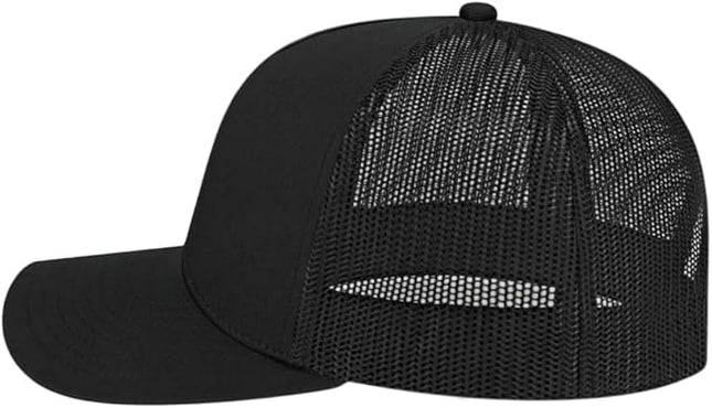Cap America i3039 Classic 5 Panel Mid Profile Structured Trucker Mesh Back Cap w/ & Adjustable Snapback