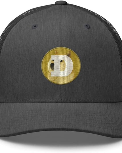 Dogecoin Crypto Embroidered Logo Trucker Cap