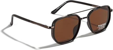 Polarized TR90 Sunglasses Vintage Square Flattop Sun Glasses Double Bridge Metal UV400 Eyewears