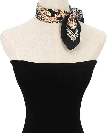 ANDANTINO 100% Mulberry Silk Scarf -21” Lightweight Square Neckerchief – Breathable Digital Printed Scarves with Gift Packed