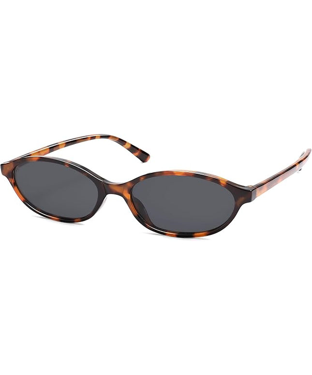 Retro Oval Cat Eye Sunglasses for Women Y2k Trendy Narrow Sunnies Designer Sun Glasses AR82253