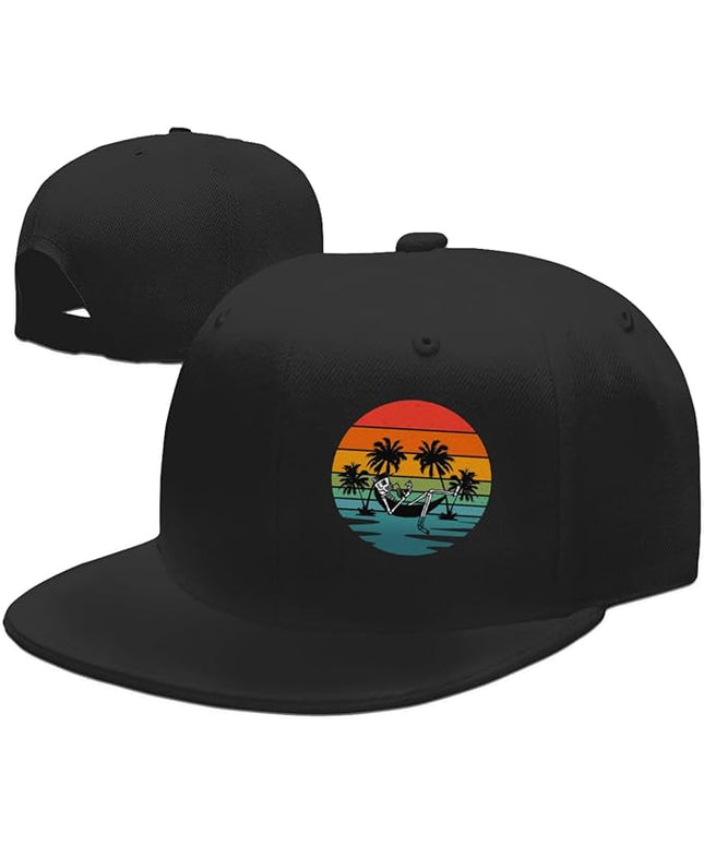 Negi Classic Skull Snapback Hats for Men Unisex Mens Flat Bill Hats Brim Adjustable Baseball Cap Mens Hats Snapback Grill Fisherman