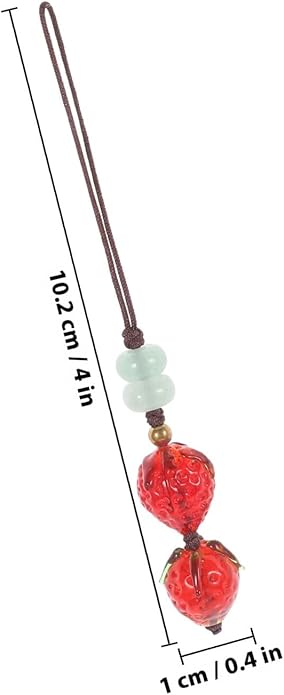 Beaded Strawberry Phone Charm Lanyard Cute Cellphone Chain Strap for Smartphones Cameras Key Fobs Wrist Hanging Accessory Easy to Install