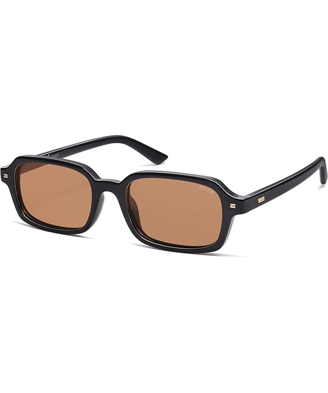 SOJOS Trendy Rectangle Polarized Sunglasses Womens Mens, Small Retro Fashion Thin Slim Square Sunnies SJ2610