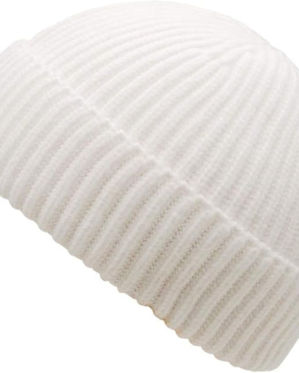 MaxNova Knit Cuff Short Fisherman Beanie for Men Women Warm Hats