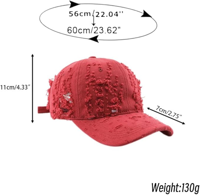 Vintage Washed Distressed Baseball Cap - Adjustable Unisex Solid Color Retro Hat for Outdoor & Casual Wear