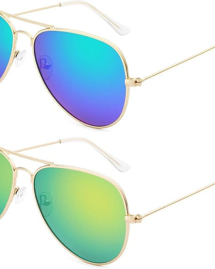 livho Sunglasses for Men Women Aviator Polarized Metal Mirror UV 400 Lens Protection