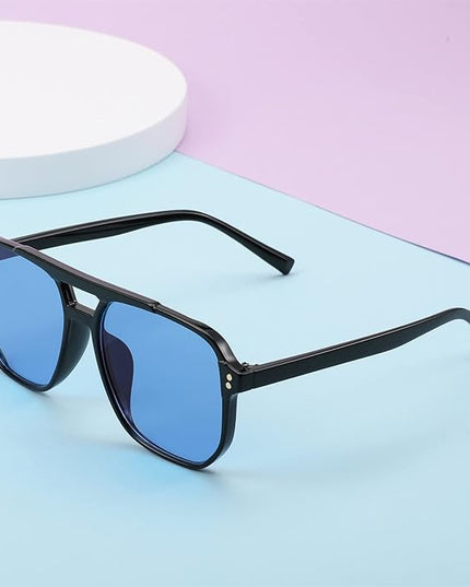FEISEDY Retro Square Aviator Sunglasses Women Men 70s Vintage Trendy Plastic Frame Sun Glasses B2835