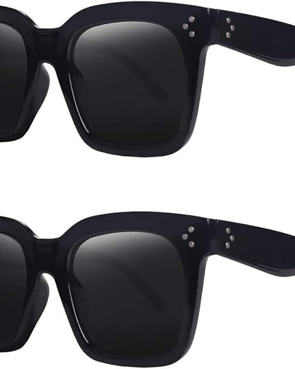 Vintage Women Oversized Sunglasses Designer Luxury Square Sun Glasses UV400 Protection Flat Lens