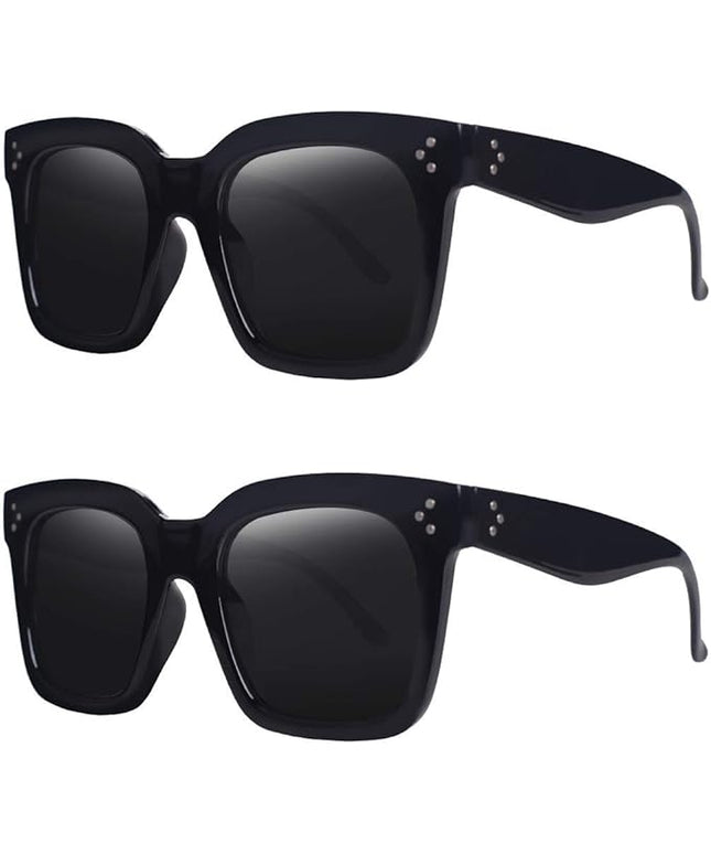 Vintage Women Oversized Sunglasses Designer Luxury Square Sun Glasses UV400 Protection Flat Lens