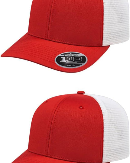 Cap America i8502 Flexfit 110 Premium Mid Profile 6-Panel Mesh Back Trucker Cap Hat w/UV Guard & Adjustable Snapback