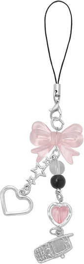 1-4PCS Cute Phone Charms Aesthetic Y2K Cell Phone Charms Strap Strawberry Butterfly Star PhoneCharm Y2K Accessories for Bag Keychain Airpods Camera Pendants Decor
