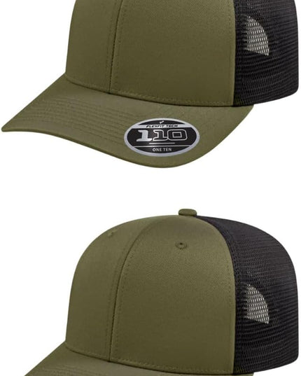 Cap America i8502 Flexfit 110 Premium Mid Profile 6-Panel Mesh Back Trucker Cap Hat w/UV Guard & Adjustable Snapback