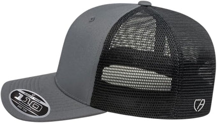 Cap America i8502 Flexfit 110 Premium Mid Profile 6-Panel Mesh Back Trucker Cap Hat w/UV Guard & Adjustable Snapback
