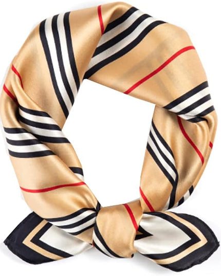 ANDANTINO 100% Mulberry Silk Scarf -21” Lightweight Square Neckerchief – Breathable Digital Printed Scarves with Gift Packed
