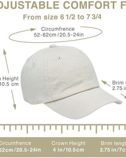 E BY ELIDAN Classic Dad Hat Cotton, Low-Profile Plain Baseball Cap, Adjustable, Breathable and Packable