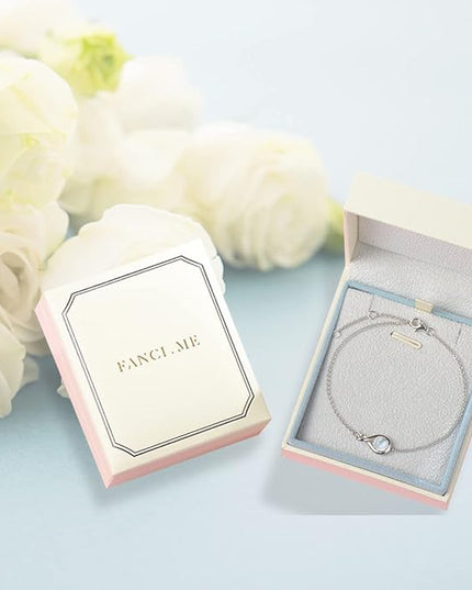 FANCIME Love Bracelet 925 Sterling Silver Infinity Birthstone Bracelets for Women Fine Jewelry Birthday Christmas Gifts for Her Mom Wife, Chain Length 6.7"+1.2" Extend