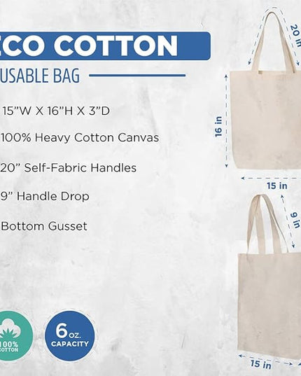 shop4ever Personalized Custom Design Your Own Eco Cotton Tote Reusable Shopping Bag Customizable Gift