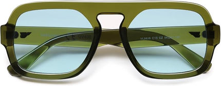 VANLINKER Oversized Retro Square Aviator Sunglasses for Women Men 70s Vintage Style Trendy Big Flat Top Sun Glasses VL9826