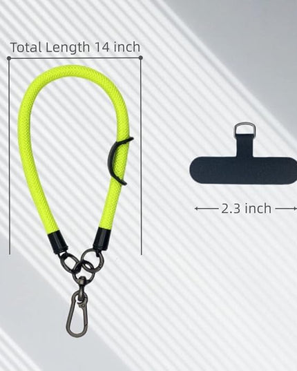 Phone Lanyard Wrist Strap Phone Strap Wrist Lanyard for Cell Phone Around the Hand with Lanyard Patch (Fluorescent Yellow)