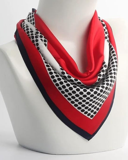 ANDANTINO 100% Real Mulberry Silk Scarf -21'' x 21''- Lightweight Neckerchief –Women Men Small Square Digital Printed Scarves