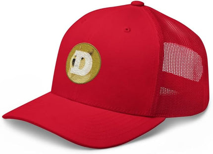 Dogecoin Crypto Embroidered Logo Trucker Cap