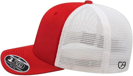 Cap America i8502 Flexfit 110 Premium Mid Profile 6-Panel Mesh Back Trucker Cap Hat w/UV Guard & Adjustable Snapback